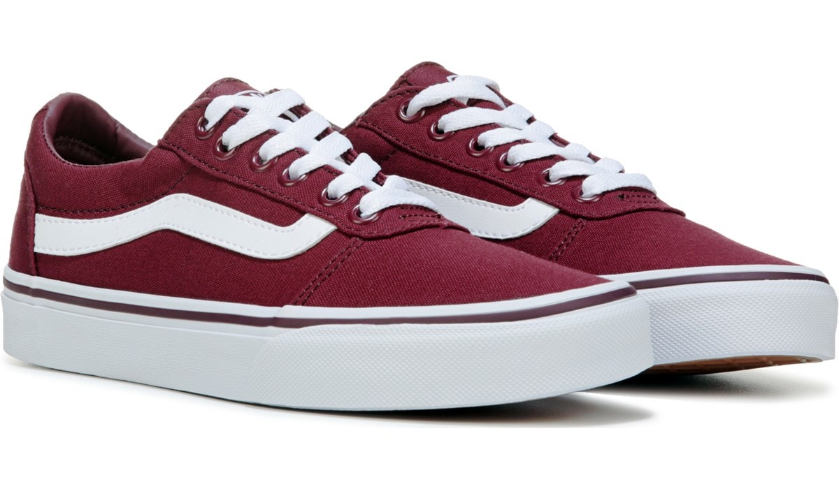 burgundy white vans