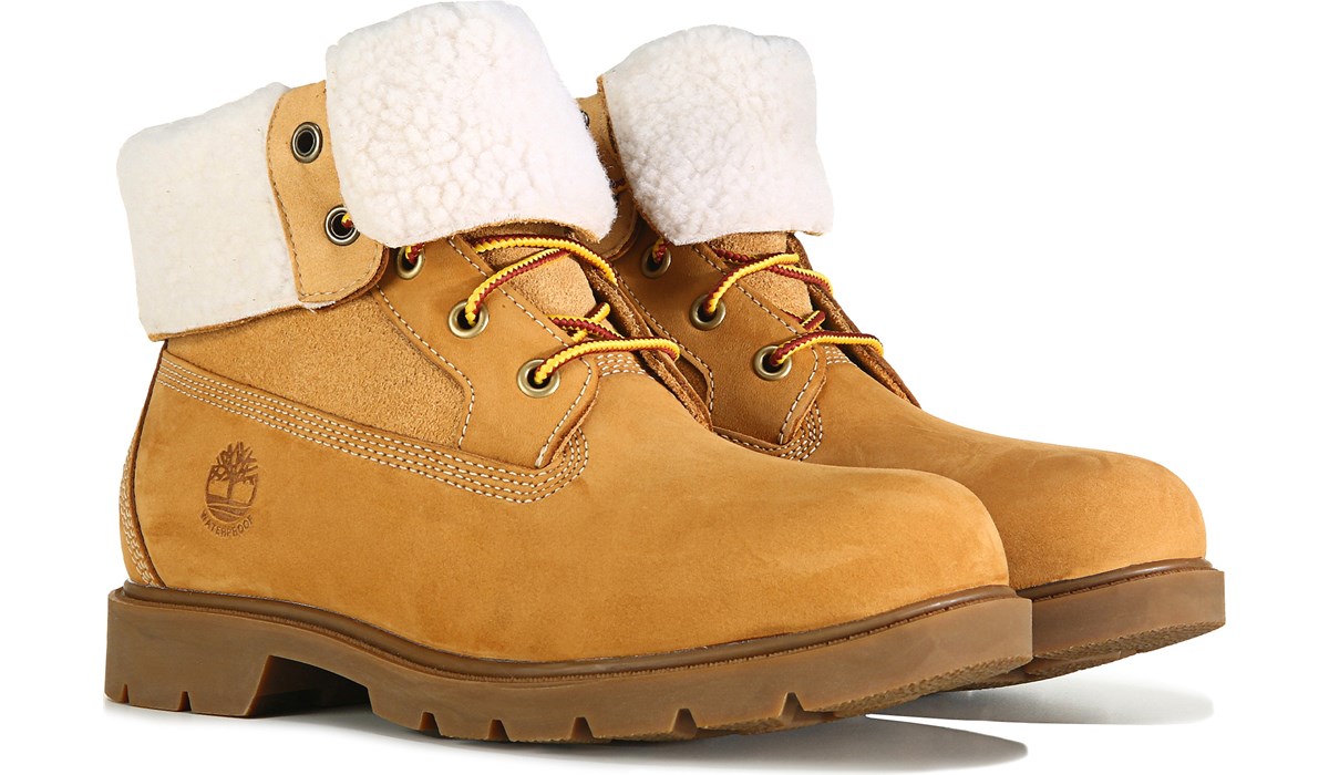 Timberland Women's Linden Teddy Fold Down Waterproof Famous Footwear