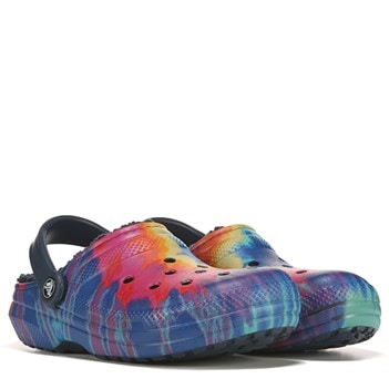 tie dye navy crocs