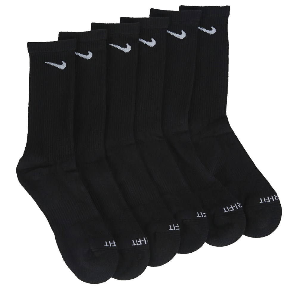 White & Black Nike Everyday Ankle Socks 6 Pack Socks