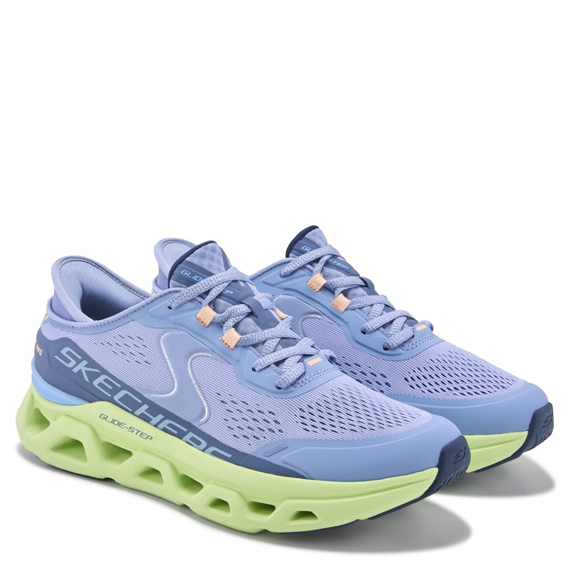Skechers Women's Slip-Ins Glide-Step Altus Sneakers (Blue/Lime) - Size 9.0 M