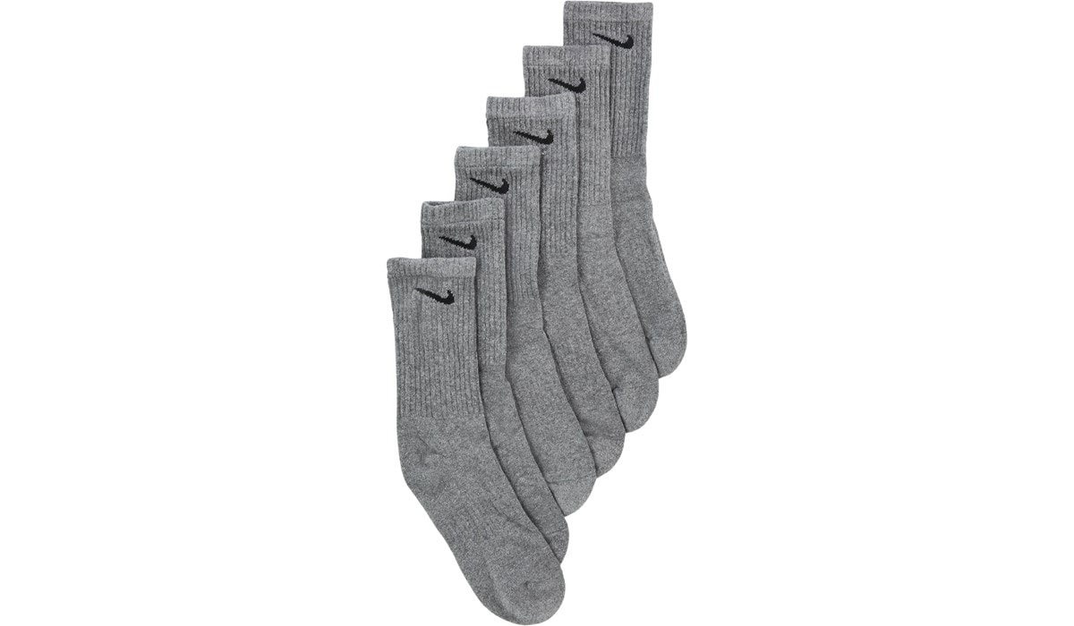 Nike Men's 6 Pack Large Everyday Cushioned Crew Socks Famous Footwear