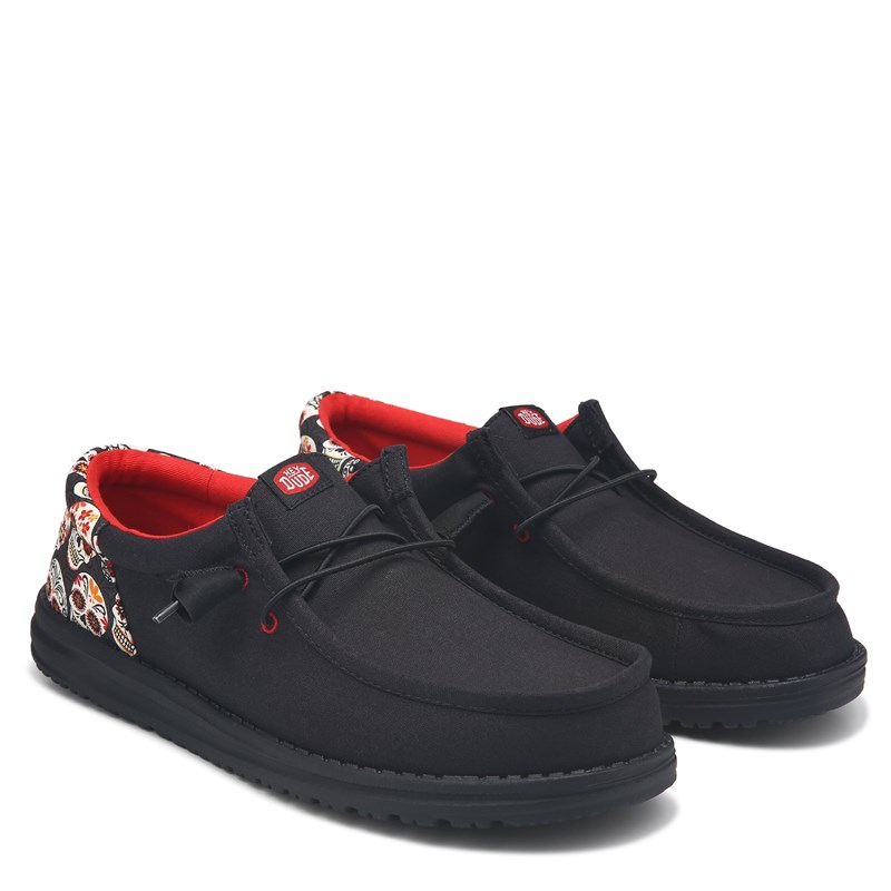 Heydude Men's Wally Funk Day Of The Dead Casual Shoes (Black/Multi) - Size 8.0 M