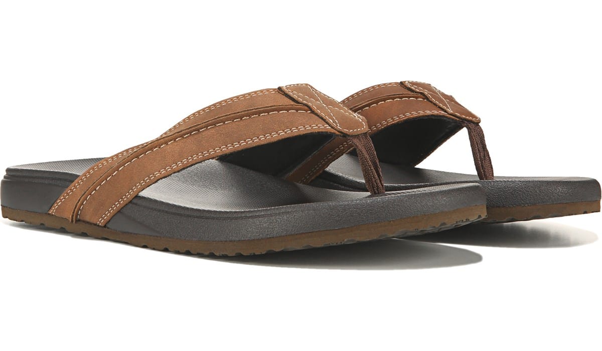 famous footwear mens flip flops