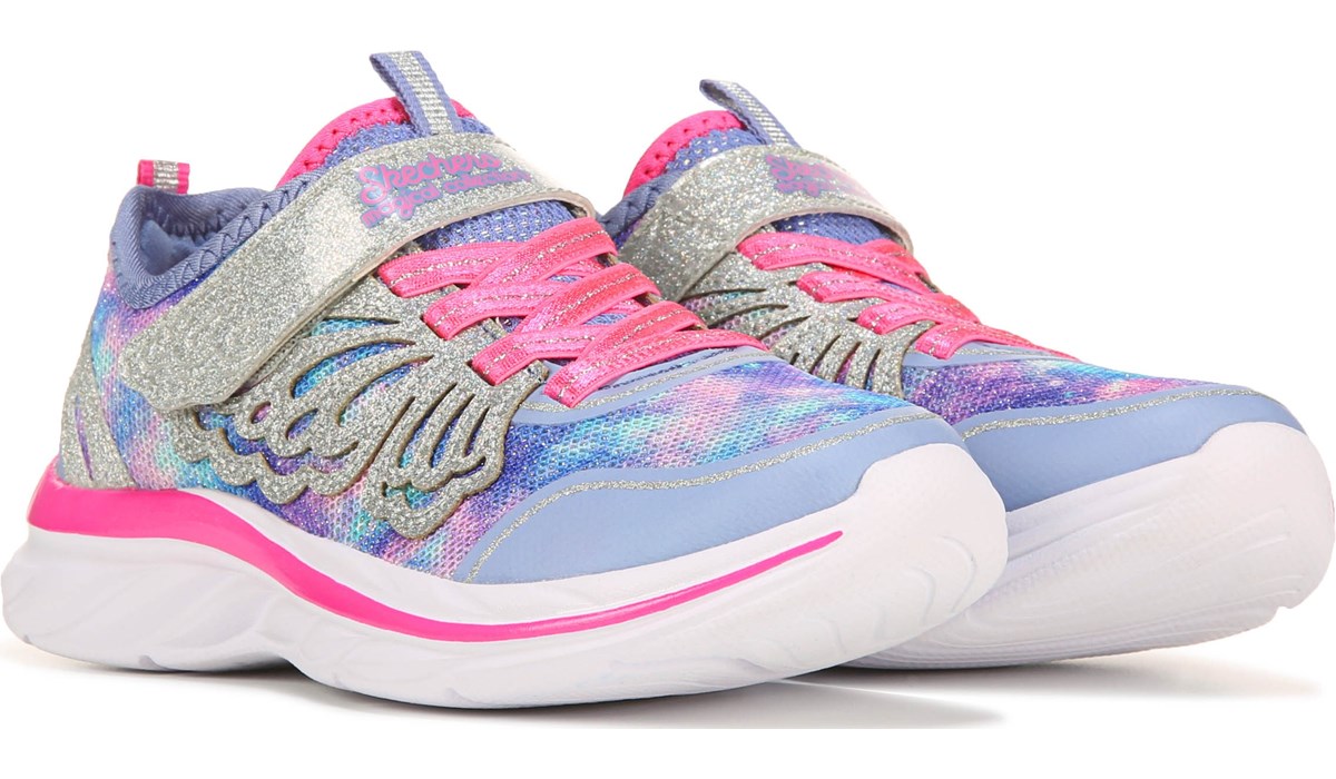 pink and blue skechers