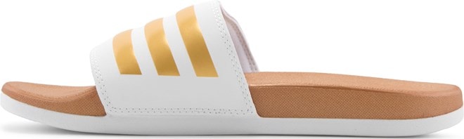 Adidas slides gold sale