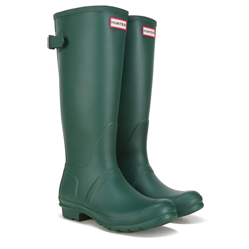Hunter Women's Original Tall Back Adjustable Rain Boots (Green Jasper) - Size 10.0 M