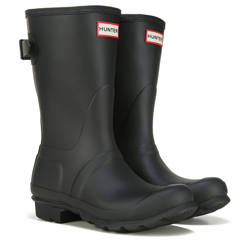 Hunter Women's Original Short Back Adjustable Rain Boots (Black) - Size 11.0 M