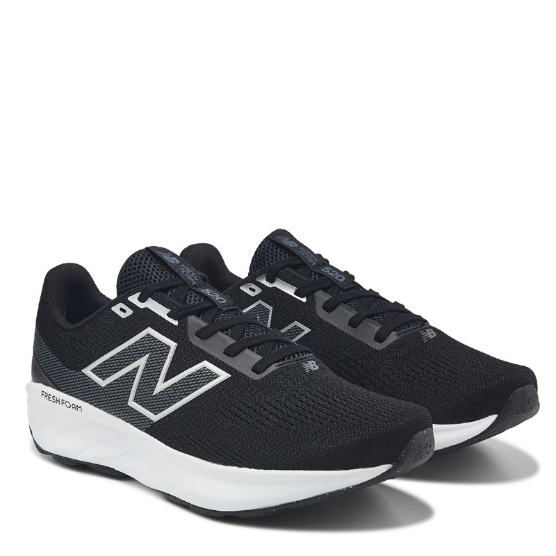 New Balance Men's Fresh Foam 520 V9 Wide Running Shoes (Black/White) - Size 7.0 2W