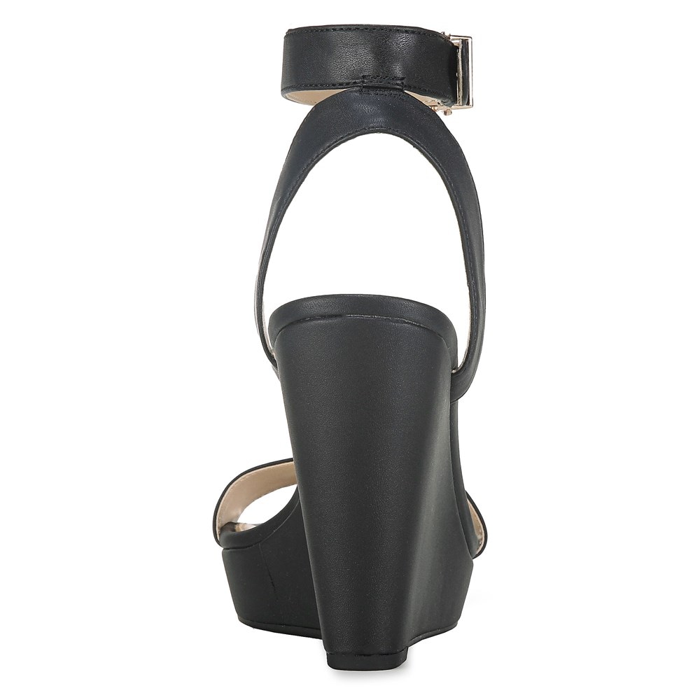 Jessica simpson black wedge sandals sale
