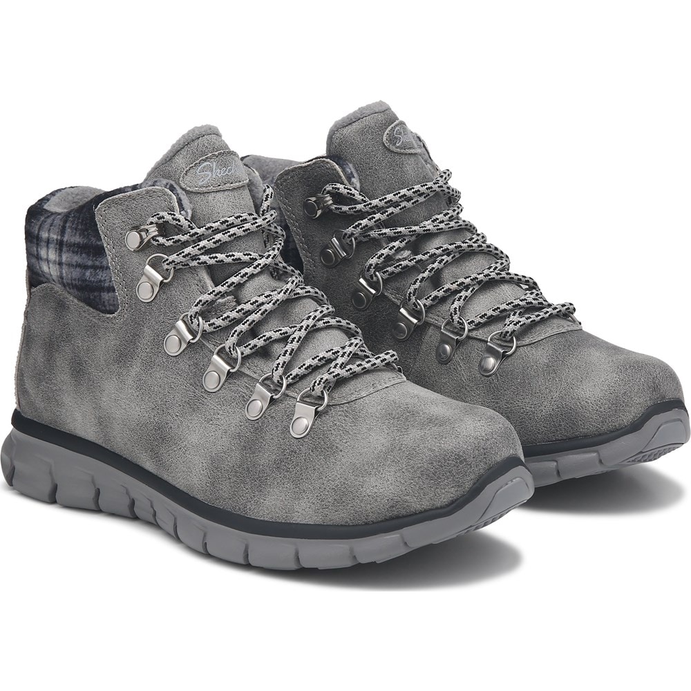 Skechers Women's Synergy Plaid Mood Hiker Boot Famous Footwear