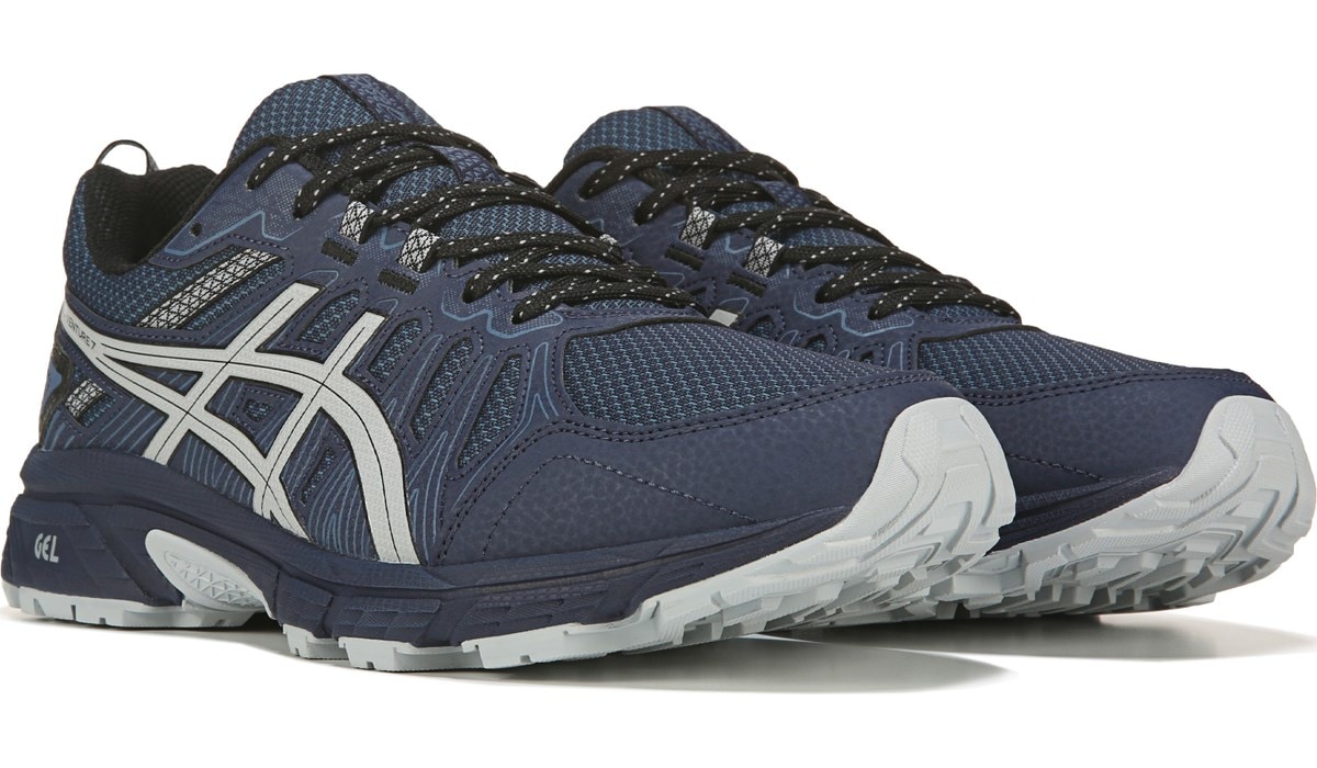 asics navy running shoes