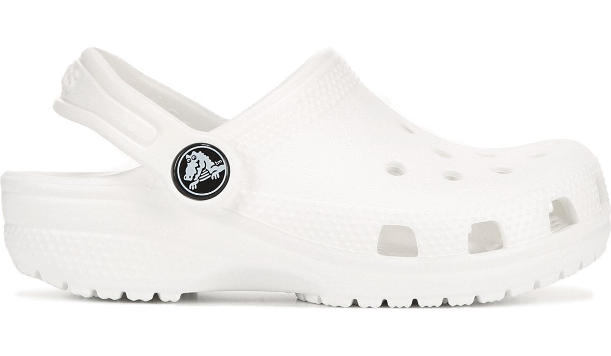 crocs with white fur