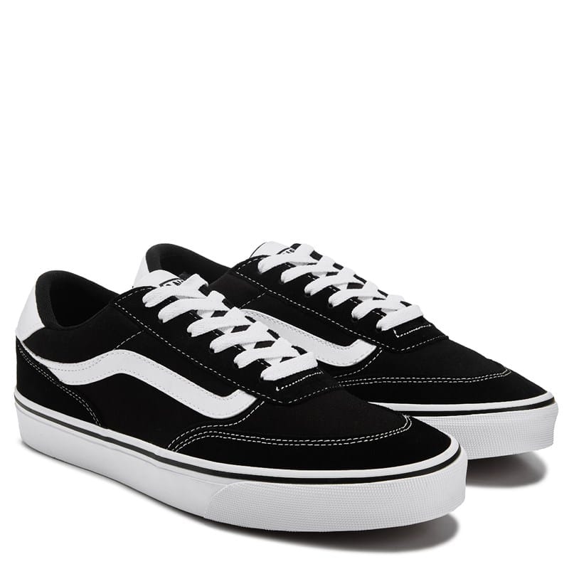 Vans Men's Brooklyn Ls Low Top Sneakers (Black/White) - Size 10.0 M