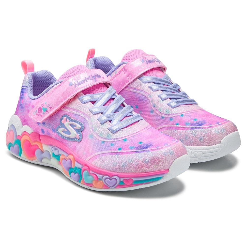 Skechers Heart Lights sneaker for kids showing heart-shaped LED patterns