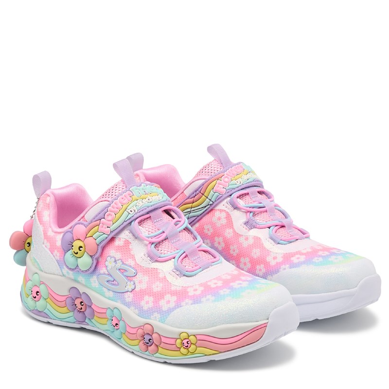Skechers Kids' Flower Friends Light Up Sneaker Little/Big Kid Shoes (White Multi) - Size 1.0 M