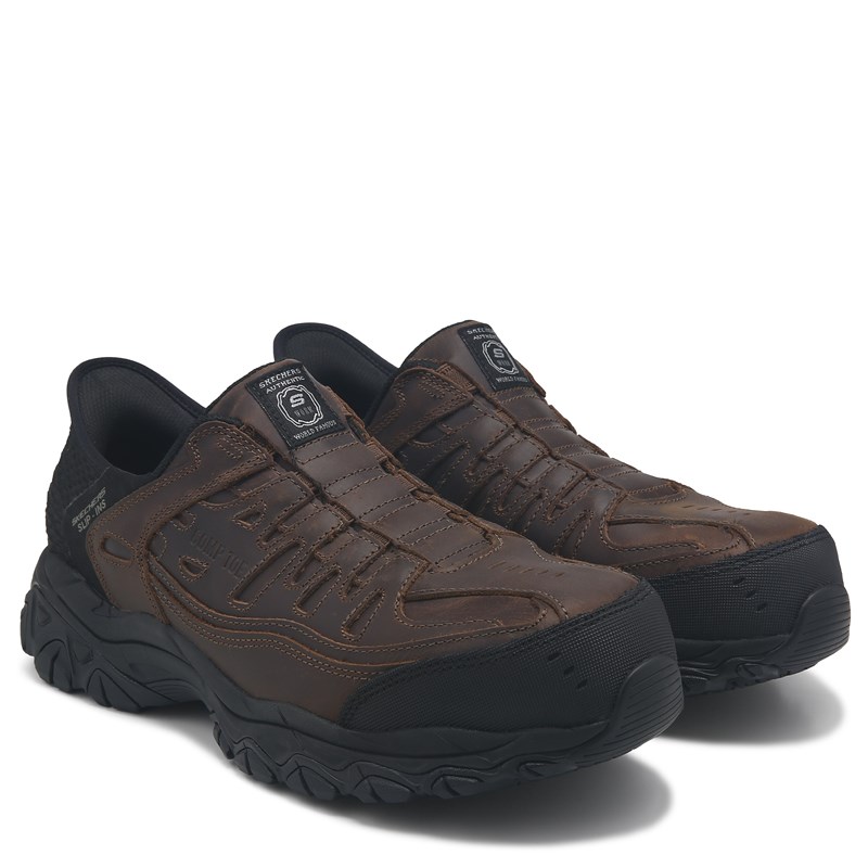 Skechers Work Men's Slip-Ins Holdredge Ryker Composite Toe Work Boots (Brown) - Size 13.0 M