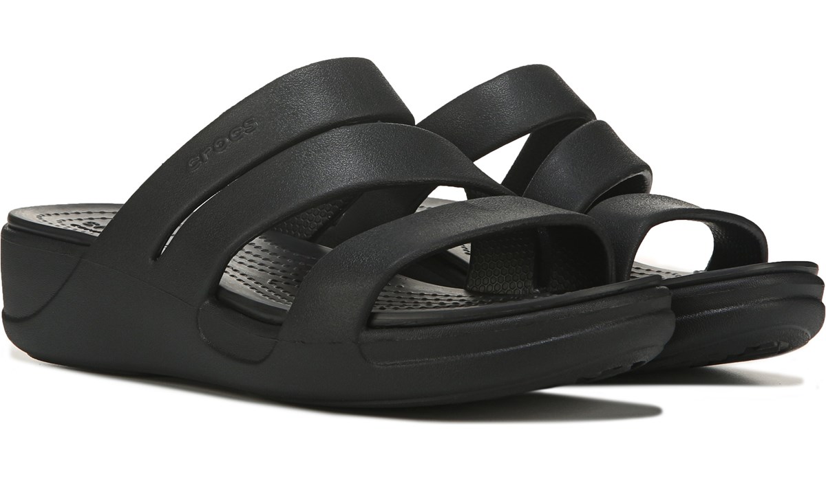 womens black slides sandals