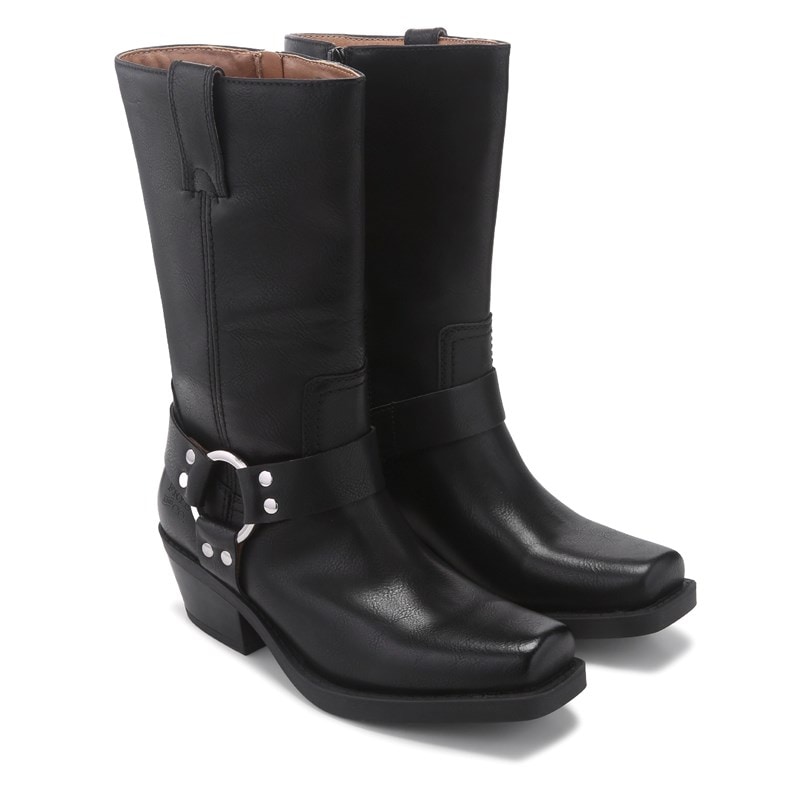 Frye And Co. Kids' Lorrie Harness Moto Boot Little/Big Kid Boots (Black) - Size 2.0 M