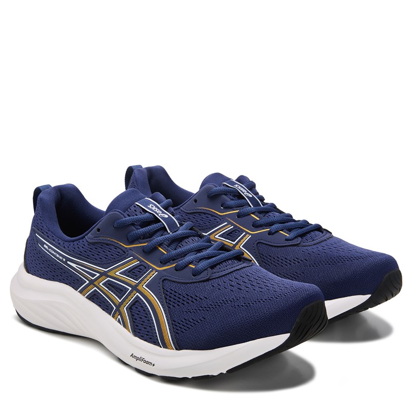 ASICS Men's Gel Contend 9 Wide Running Shoes (Navy/Yellow) - Size 8.0 4E