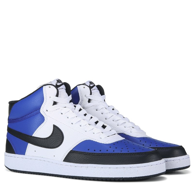 UPC 196970091312 product image for Nike Men's Court Vision Mid Sneakers (White/Blue/Black) - Size 9.5 M | upcitemdb.com