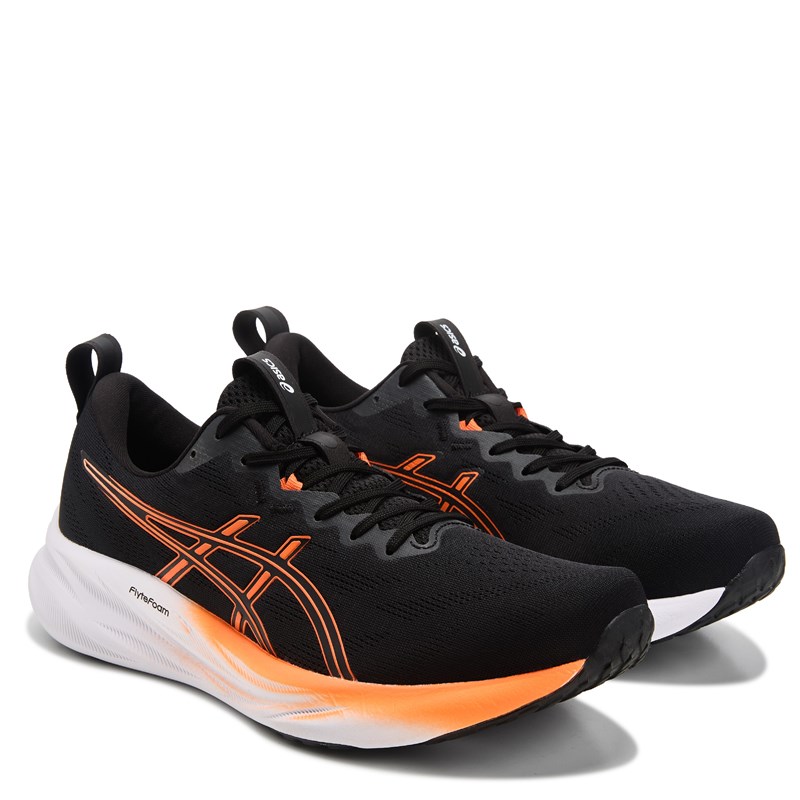 ASICS Men's Gel Pulse 15 Running Shoes (Black/White/Orange) - Size 11.0 M