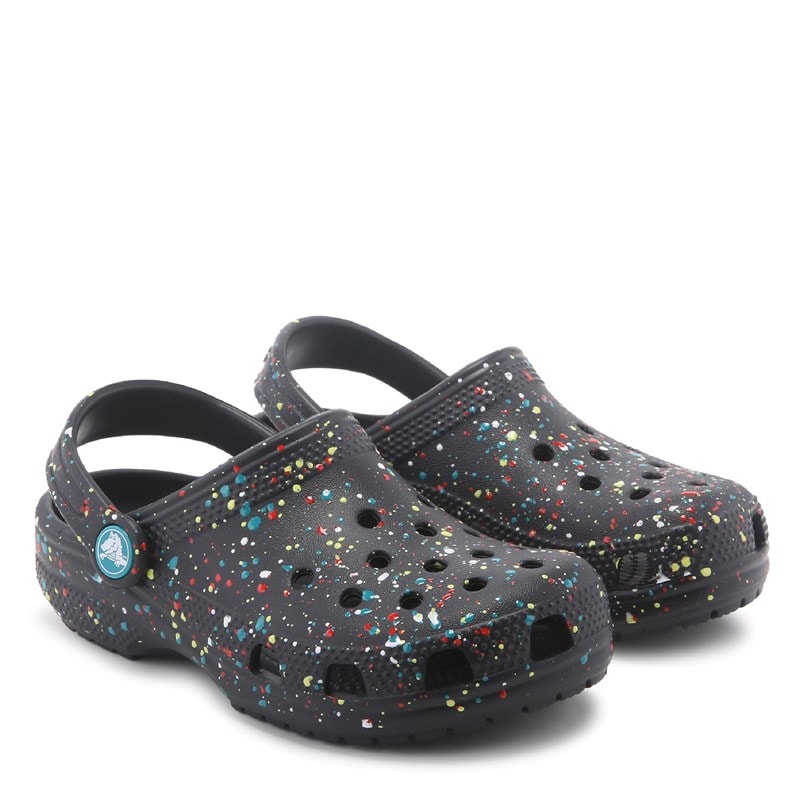 Crocs Kids' Graphic Classic Clog Little/Big Kid Shoes (Black Multi) - Size 4.0 M