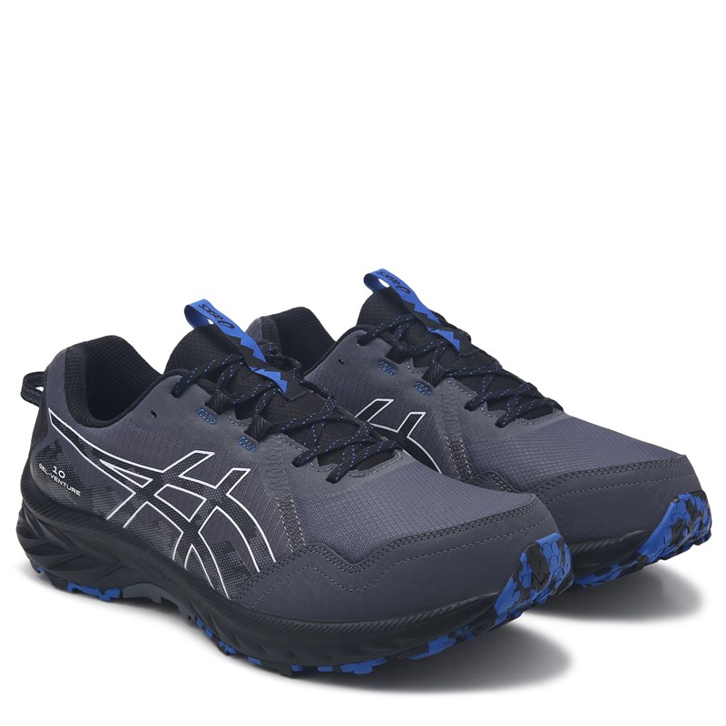ASICS Men's Gel-Venture 10 Wide Trail Running Shoes (Grey/Black/Blue) - Size 9.0 2W