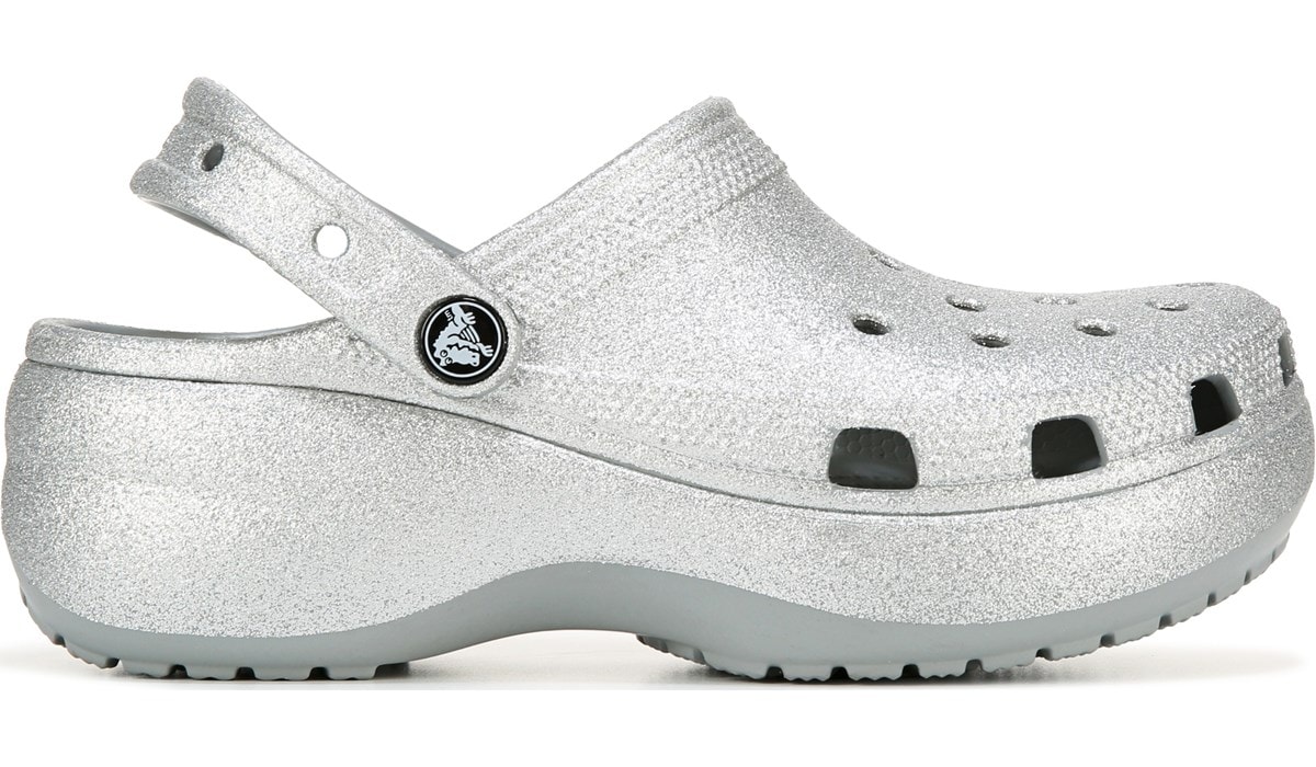 platform glitter crocs