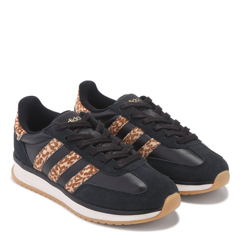 Adidas Women's Run 70s 2.0 Retro Sneakers (Black/Leopard) - Size 7.5 M