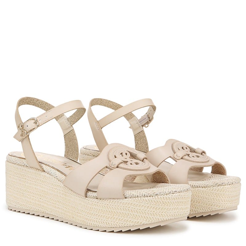 Sam And Libby Women's Camille Wedge Sandals (White) - Size 9.5 M