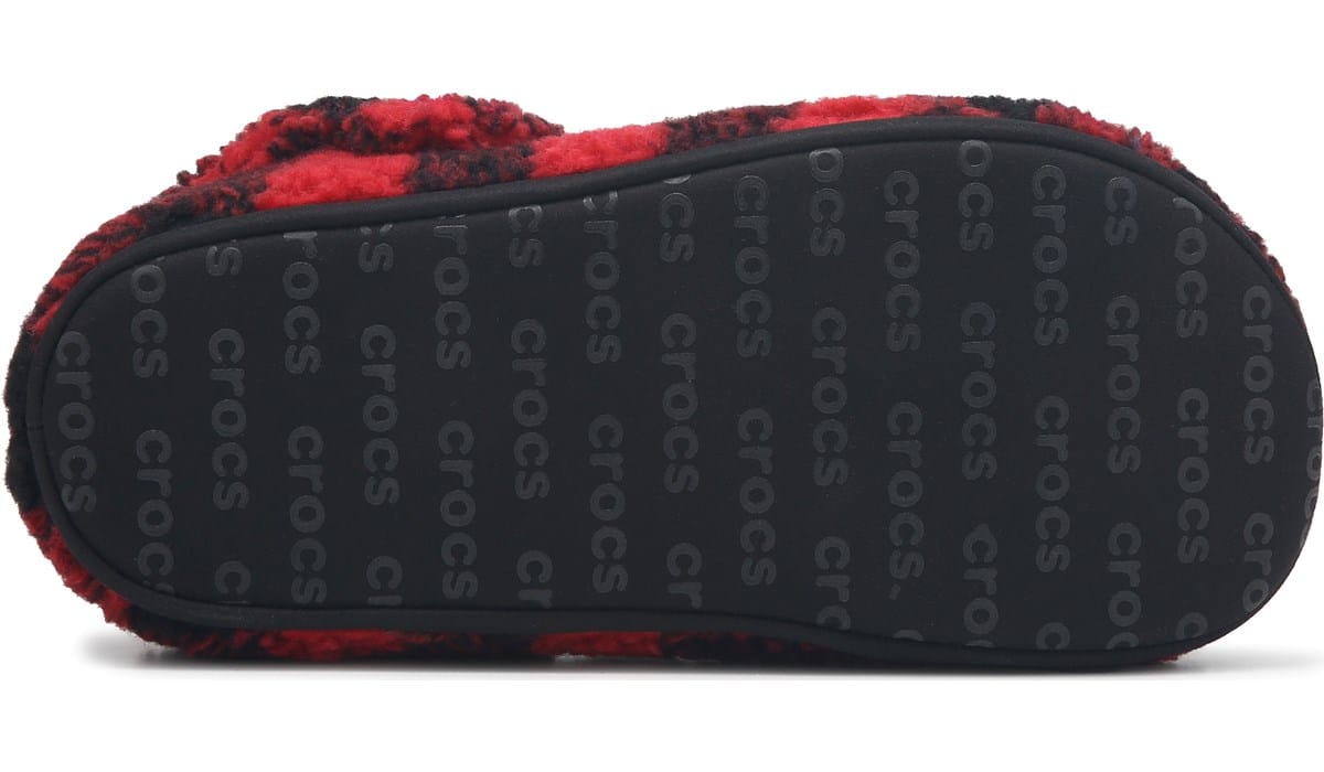 Crocs Men\'s Black Varsity Red Classic Cozzzy Buffalo Plaid Slide Slippers Size 8 Amazon.com | Crocs Unisex Classic Holiday Lined Clogs  main image 3