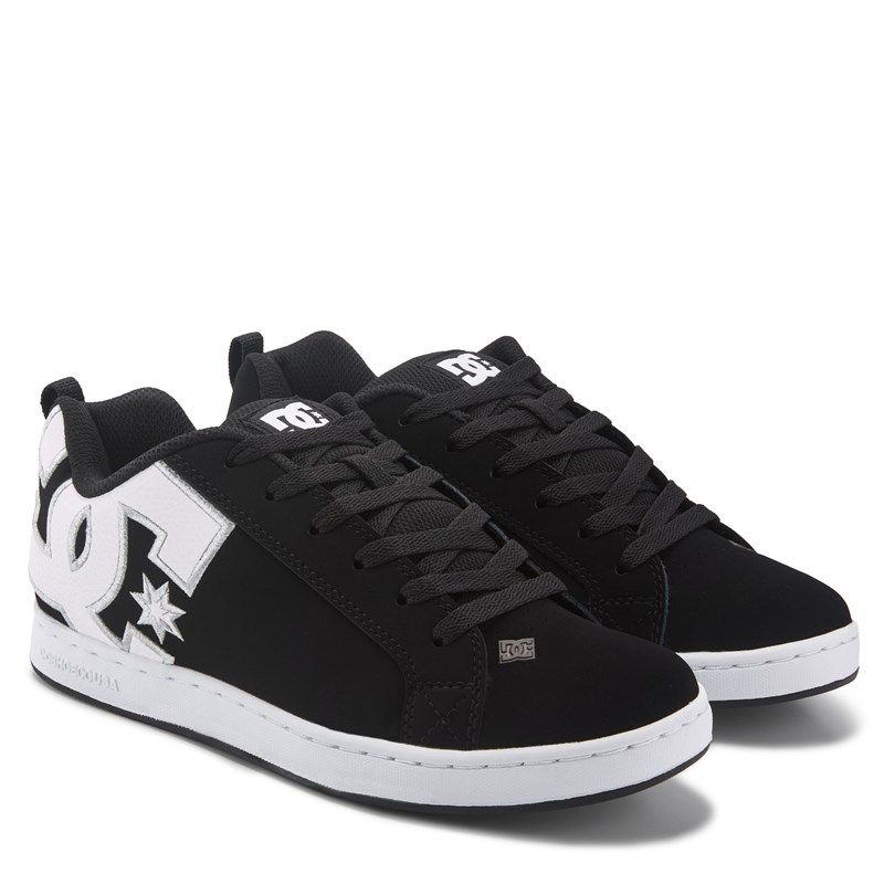 DC Shoes Women's Court Graffik Skate Sneakers (Black/White) - Size 8.0 M
