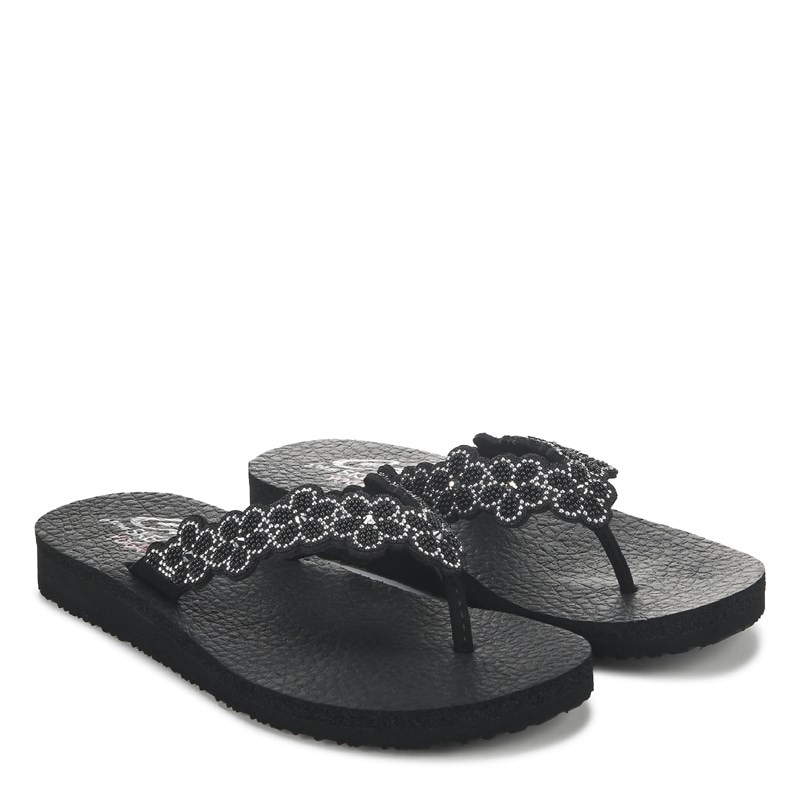 Skechers Women's Meditation Rare Elegance Flip Flop Sandals (Black) - Size 7.0 M