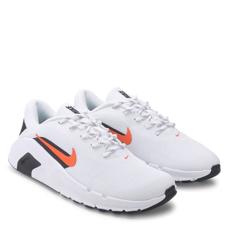 Nike Men's Flex Train Training Shoes (White/Orange/Black) - Size 14.0 M