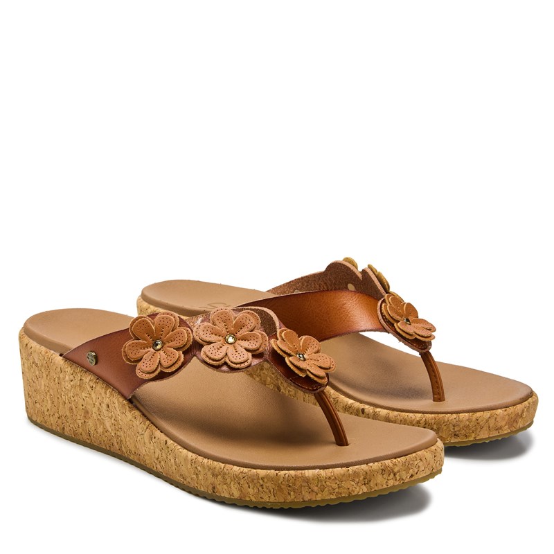 Skechers Women's Arch Fit Beverlee Rare Blossom Wedge Sandals (Luggage) - Size 11.0 M