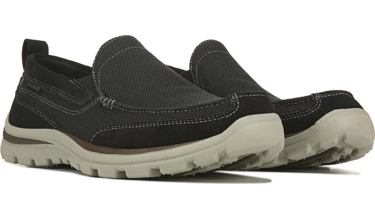 skechers mens black loafers