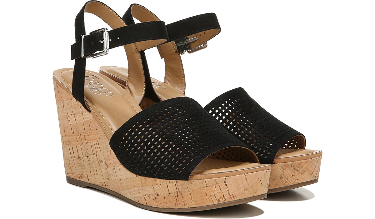 franco sarto black wedges