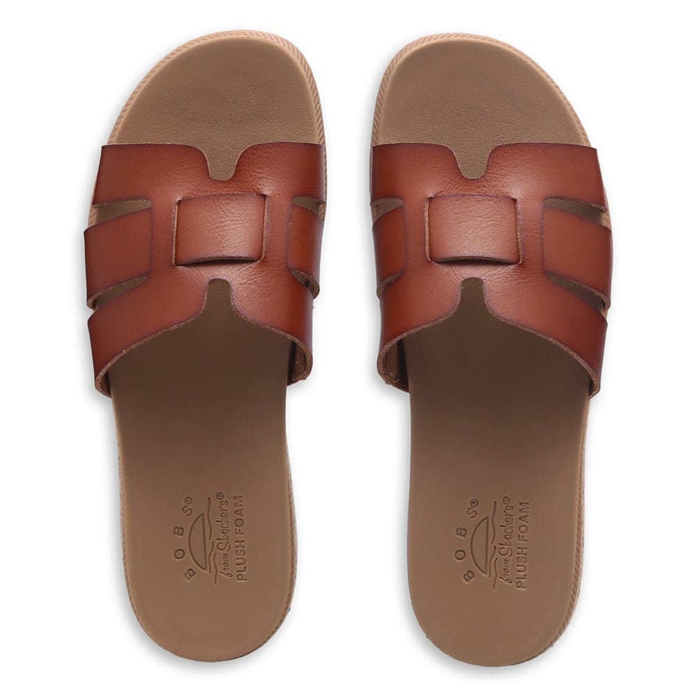 Skechers Brown Leather-Style Flip Flops Skechers Outdoor Lifestyles Brown Reggae Leather Strap Flip  main image 3