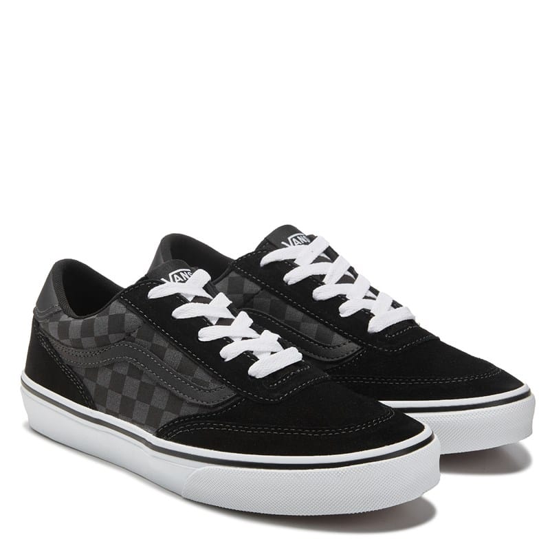 Vans Kids' Brooklyn Low Top Sneaker Little/Big Kid Shoes (Black/Grey/Checkerboard) - Size 3.5 M