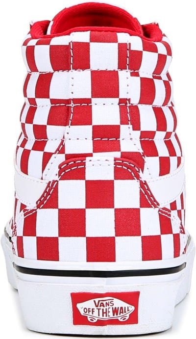 red and white checkered high top vans