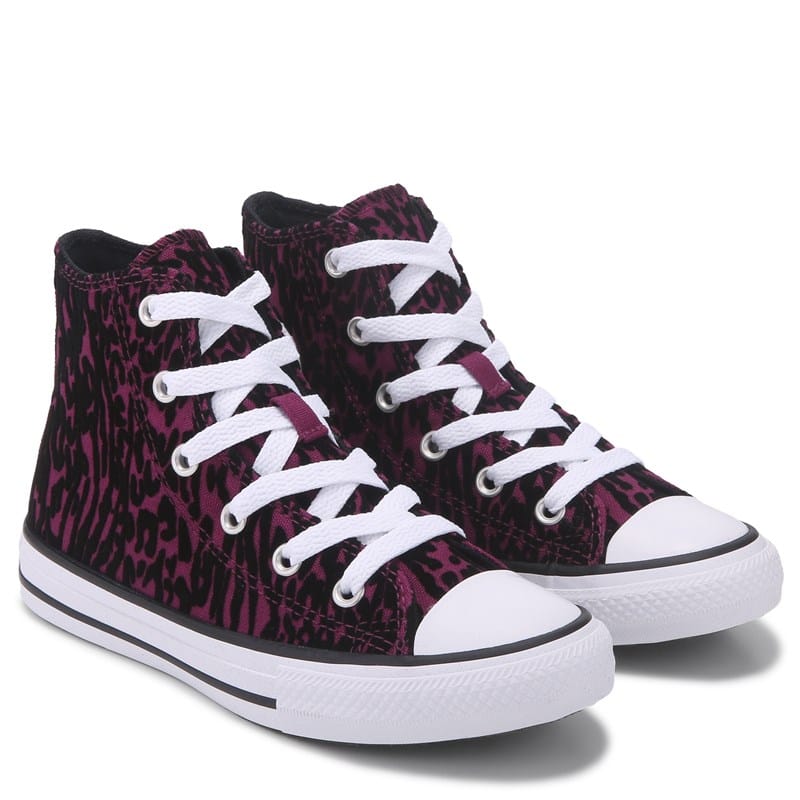 Converse Kid's Chuck Taylor All Star High Top Sneaker Little Kid Shoes (Purple Leopard) - Size 11.0 M