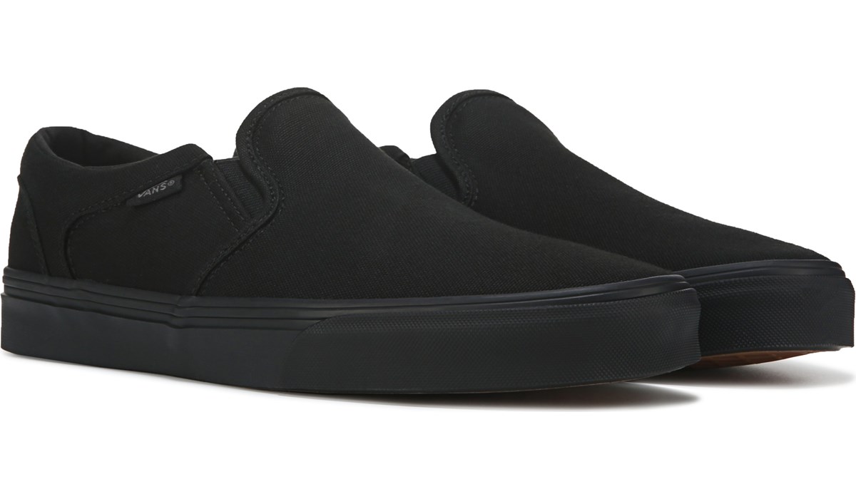 vans shoes black slip on