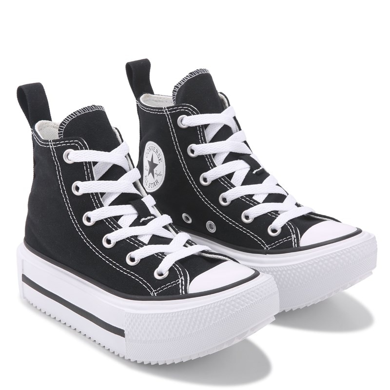 Converse Kids' Chuck Taylor All Star Double Stack Platform Little Kid Shoes (Black) - Size 2.0 M