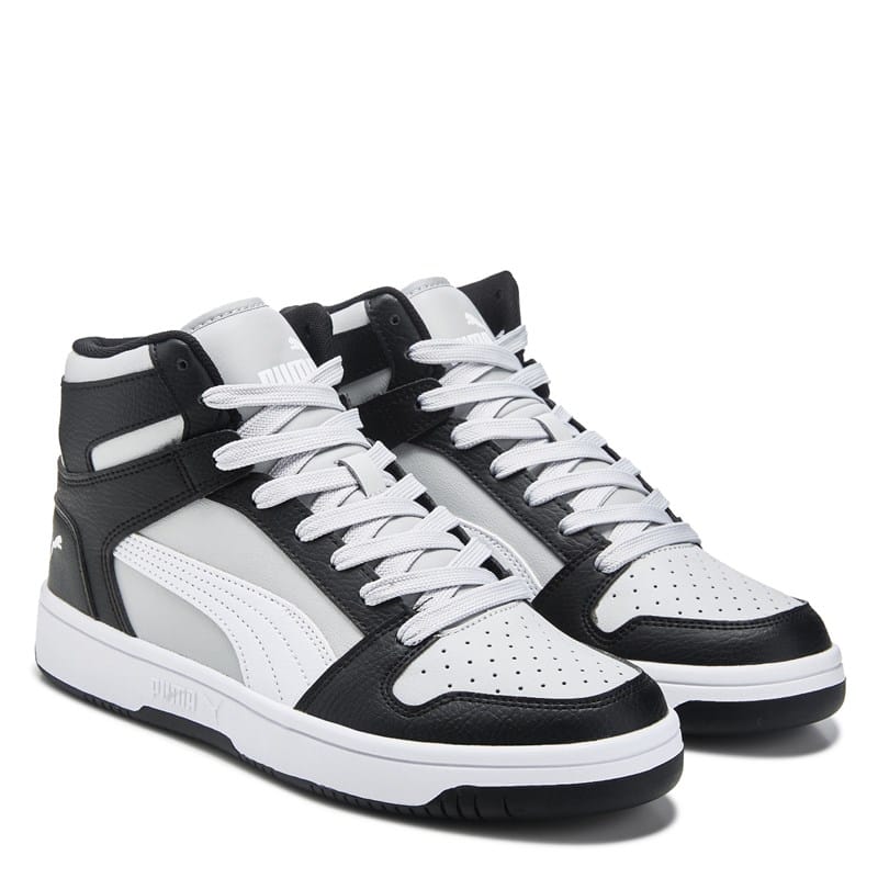 Puma Men's Rebound Layup High Top Sneakers (Grey/Black/White) - Size 9.0 M