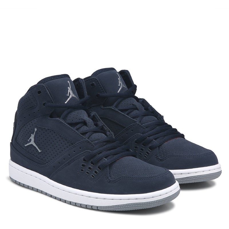 Jordan Men's 1 Flight Mid Sneakers (Navy/Grey) - Size 12.0 M