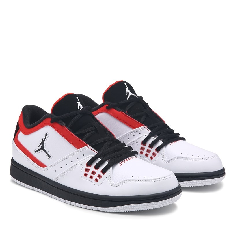Jordan Men's 1 Flight Low Sneakers (White/Black/Red) - Size 11.0 M
