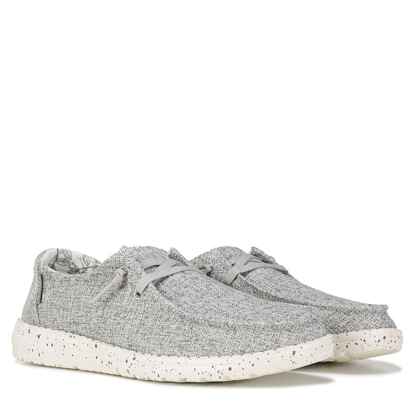 HEYDUDE Women's Wendy Casual Slip on Shoes (linen Iron) - Size 7.0 M