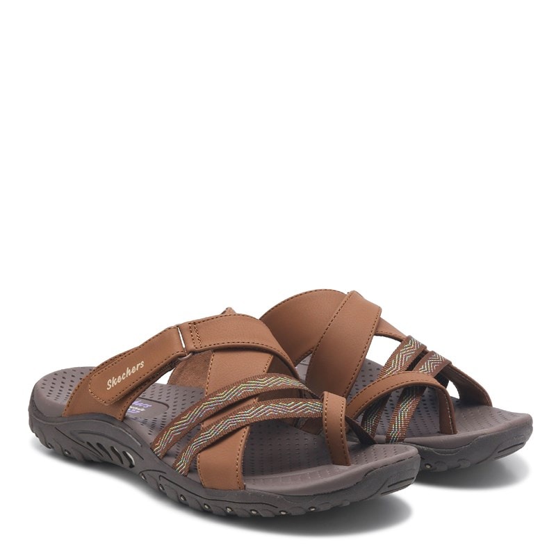 Skechers Women's Reggae Sunday Stroll Slide Sandals (Brown) - Size 7.0 M