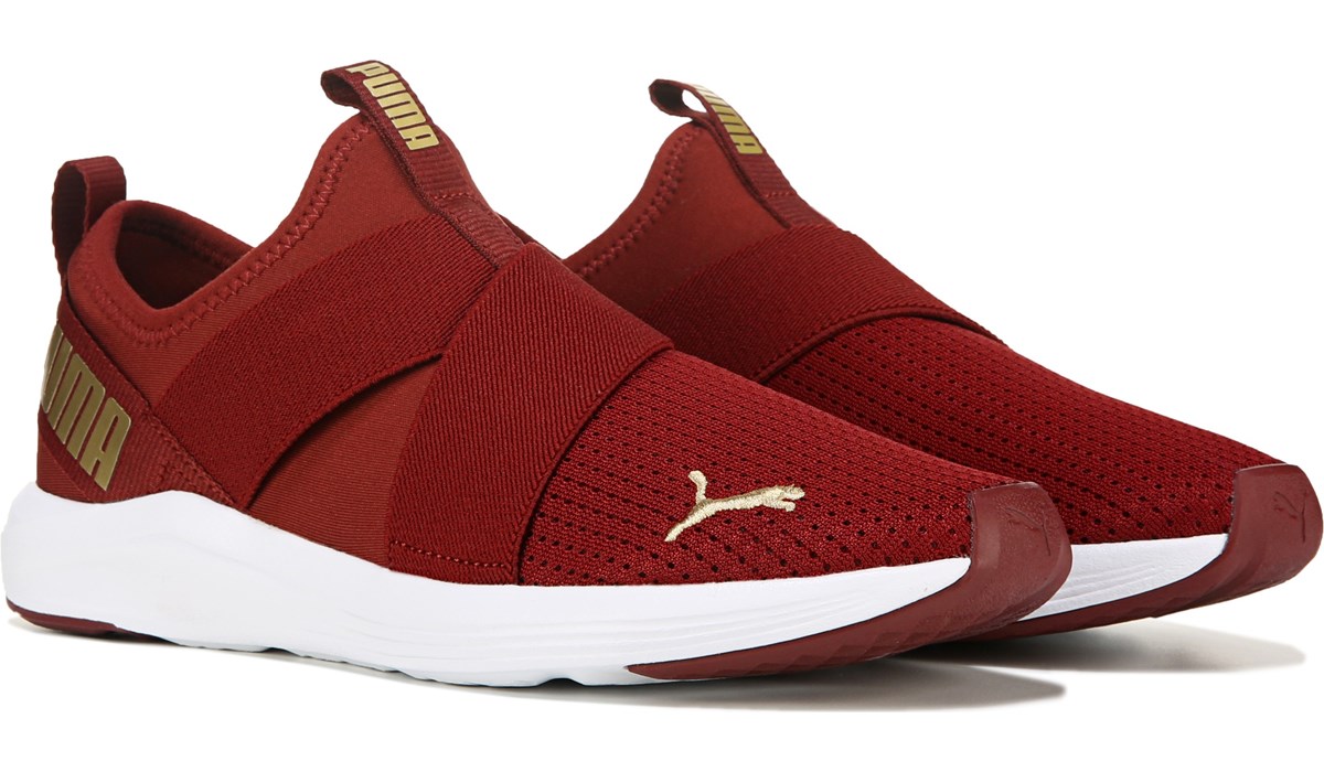 burgundy puma sneakers